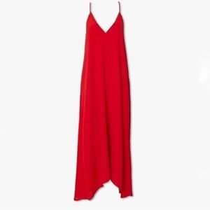 NEW-FOREVER 21 Textured Woven Flowy Cami Racer Back Midi Dress In Red SZ Medium